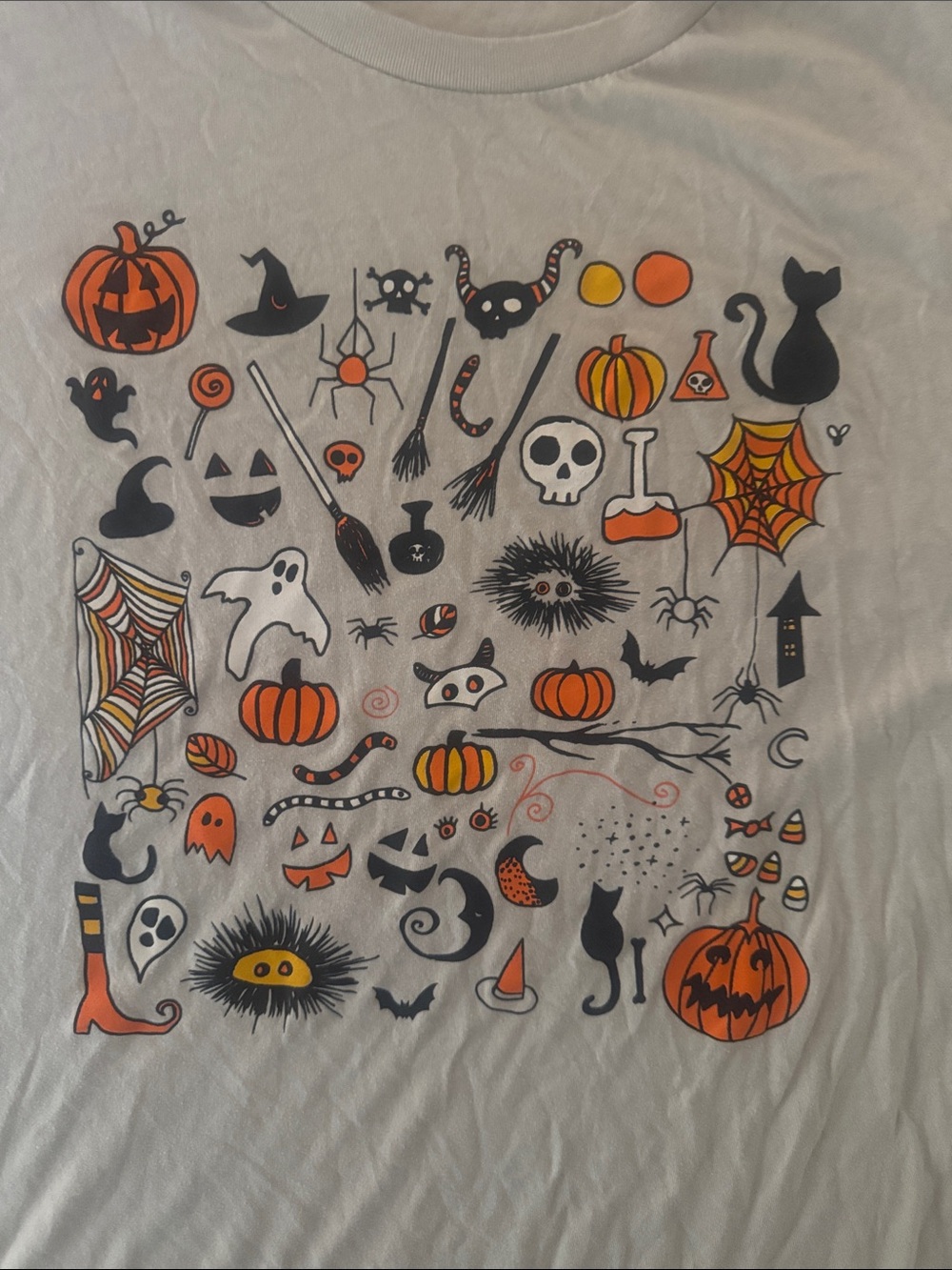 Women’s Halloween Graphic Costume Tee in Orange & Black